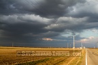Storm Approaching over Harvested Cornfield